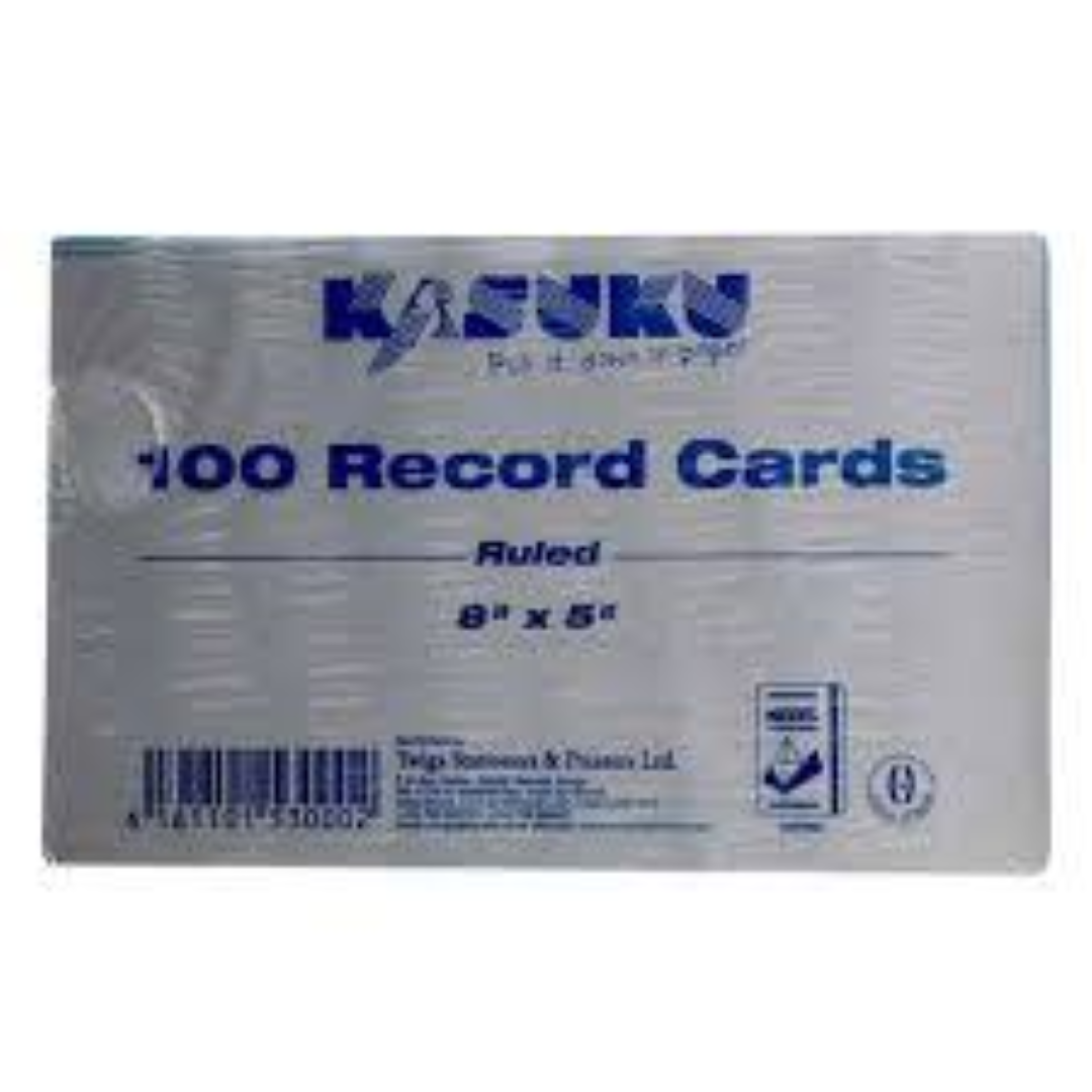 KASUKU RECORD CARD ASST COLOUR 8  X5